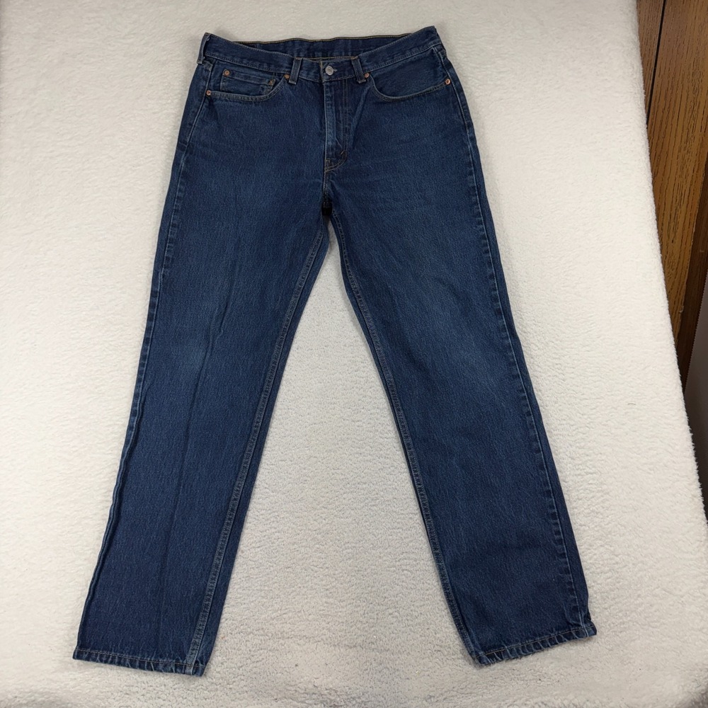 Levis 550 Jeans Mens 35x34 (35.5x32) Blue Denim Relaxed Fit Straight Red Tab
